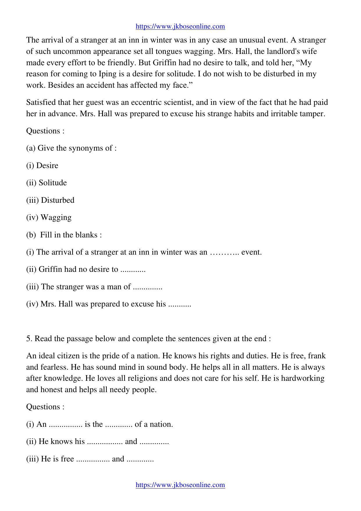 JKBOSE CLASS 10 English 22100-Y-2019 - Page 3