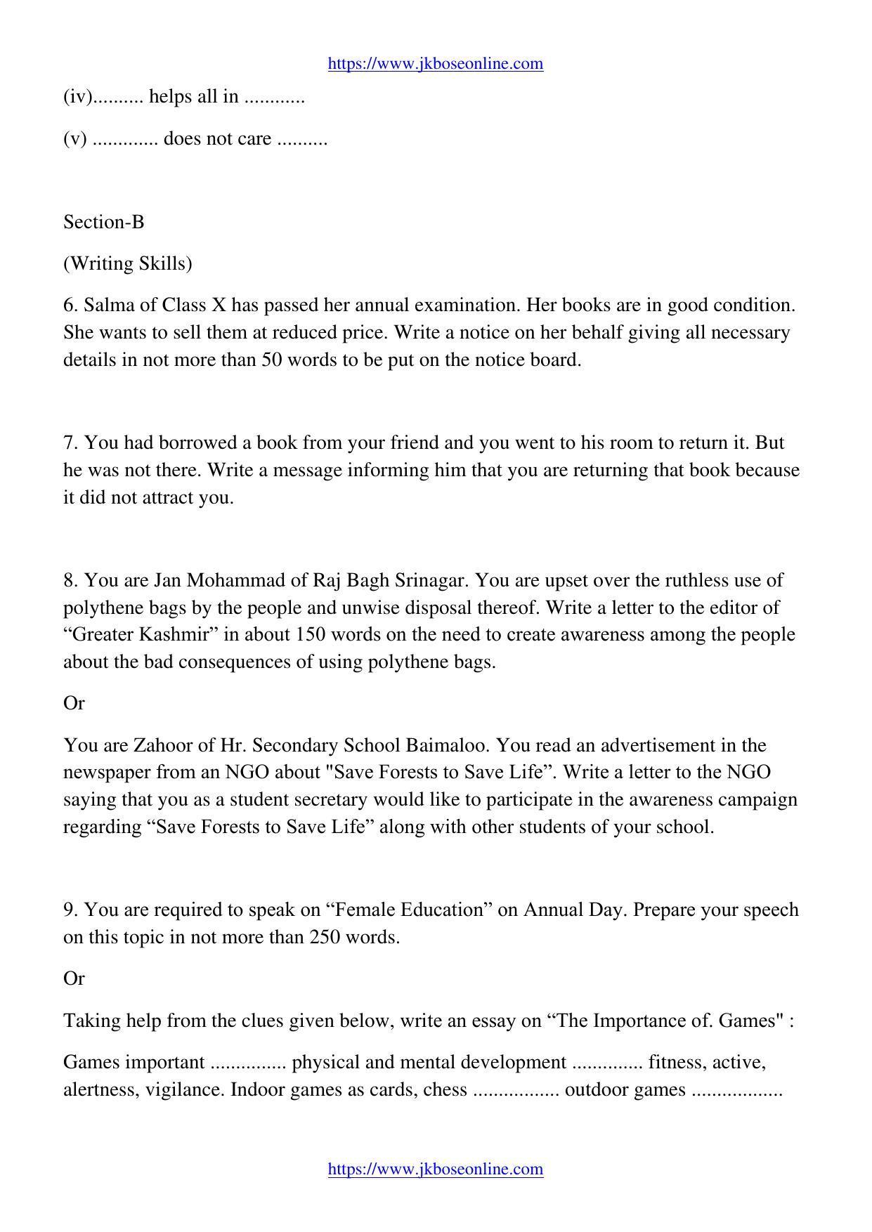 JKBOSE CLASS 10 English 22100-Y-2019 - Page 4