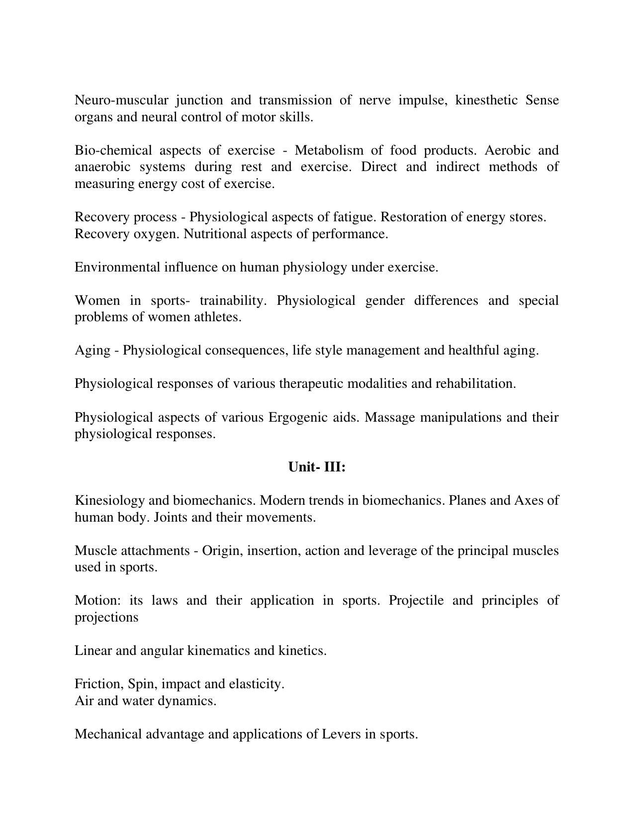 AP RCET Physical Education Syllabus - Page 2
