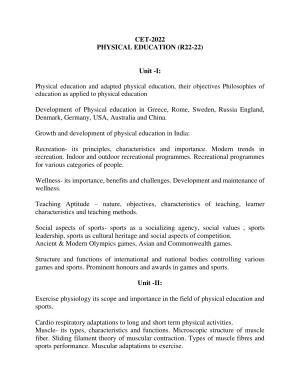 AP RCET Physical Education Syllabus