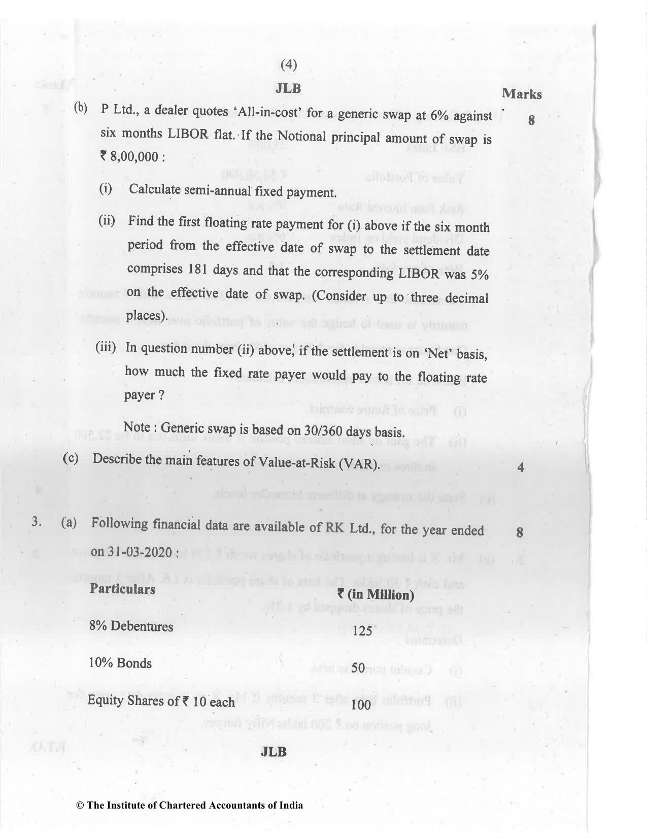 CA Final Jul 2021 Question Paper - Paper 2 – Strategic Financial Management - Page 4