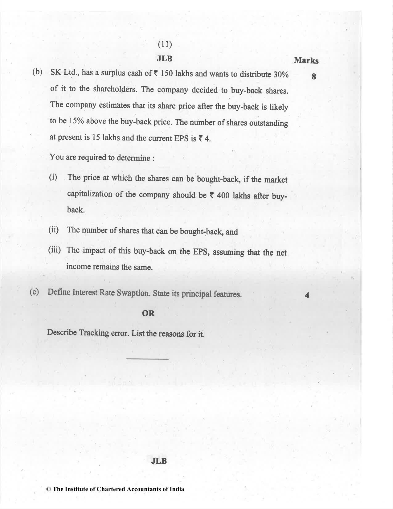 CA Final Jul 2021 Question Paper - Paper 2 – Strategic Financial Management - Page 11