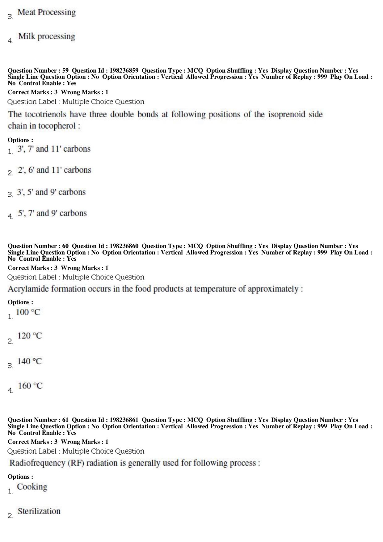 BHU RET Food Sc. Tech. 2019 Question Paper  - Page 22