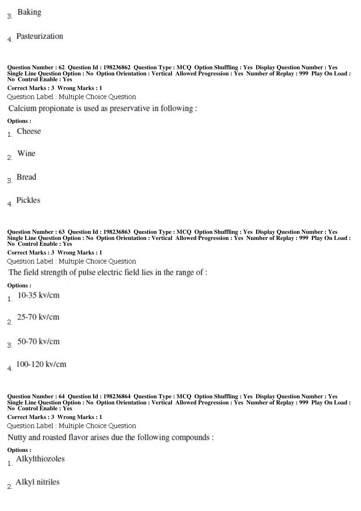 BHU RET Food Sc. Tech. 2019 Question Paper  - Page 23