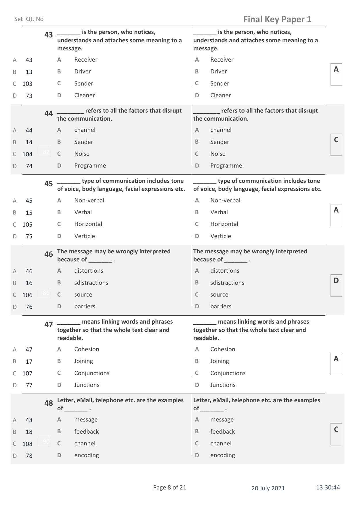IITE Entrance Exam (i3T) Paper 1 Question Paper with Answer Key - Page 8
