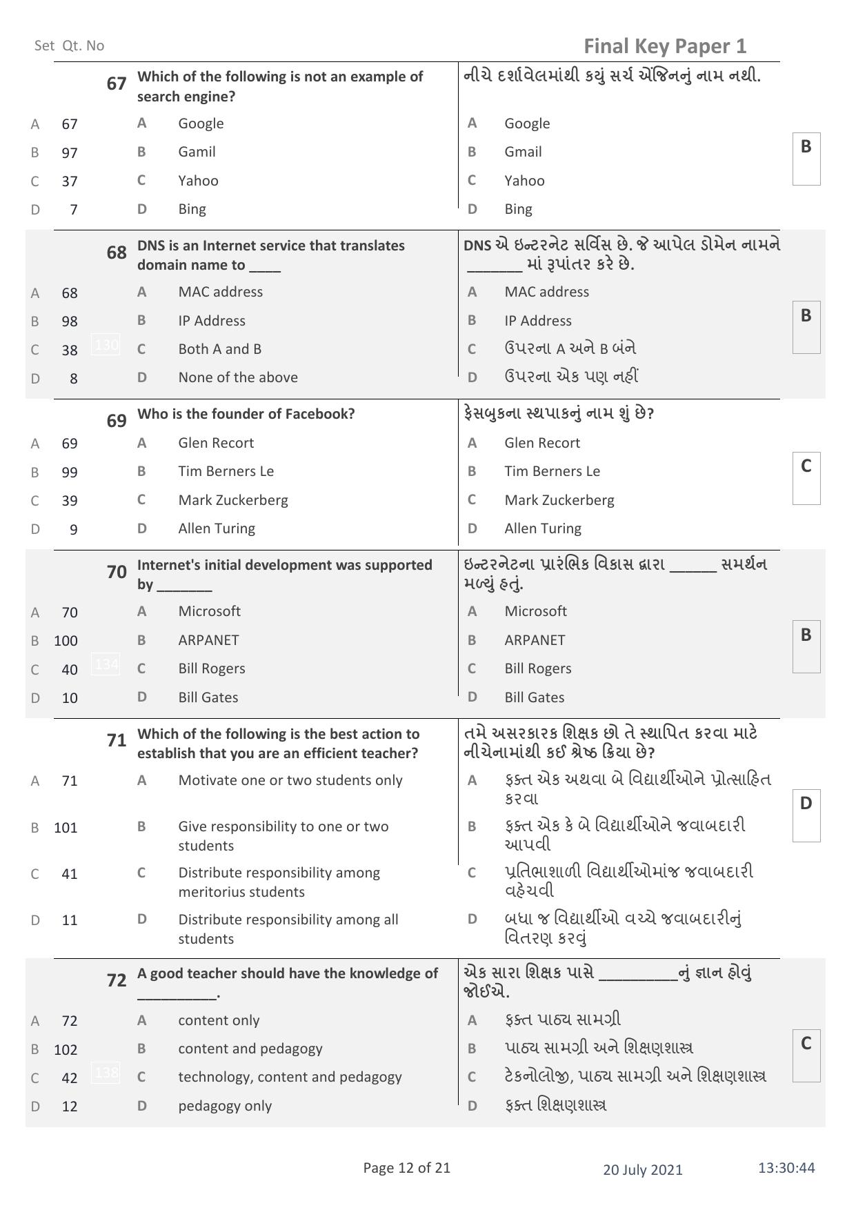 IITE Entrance Exam (i3T) Paper 1 Question Paper with Answer Key - Page 12