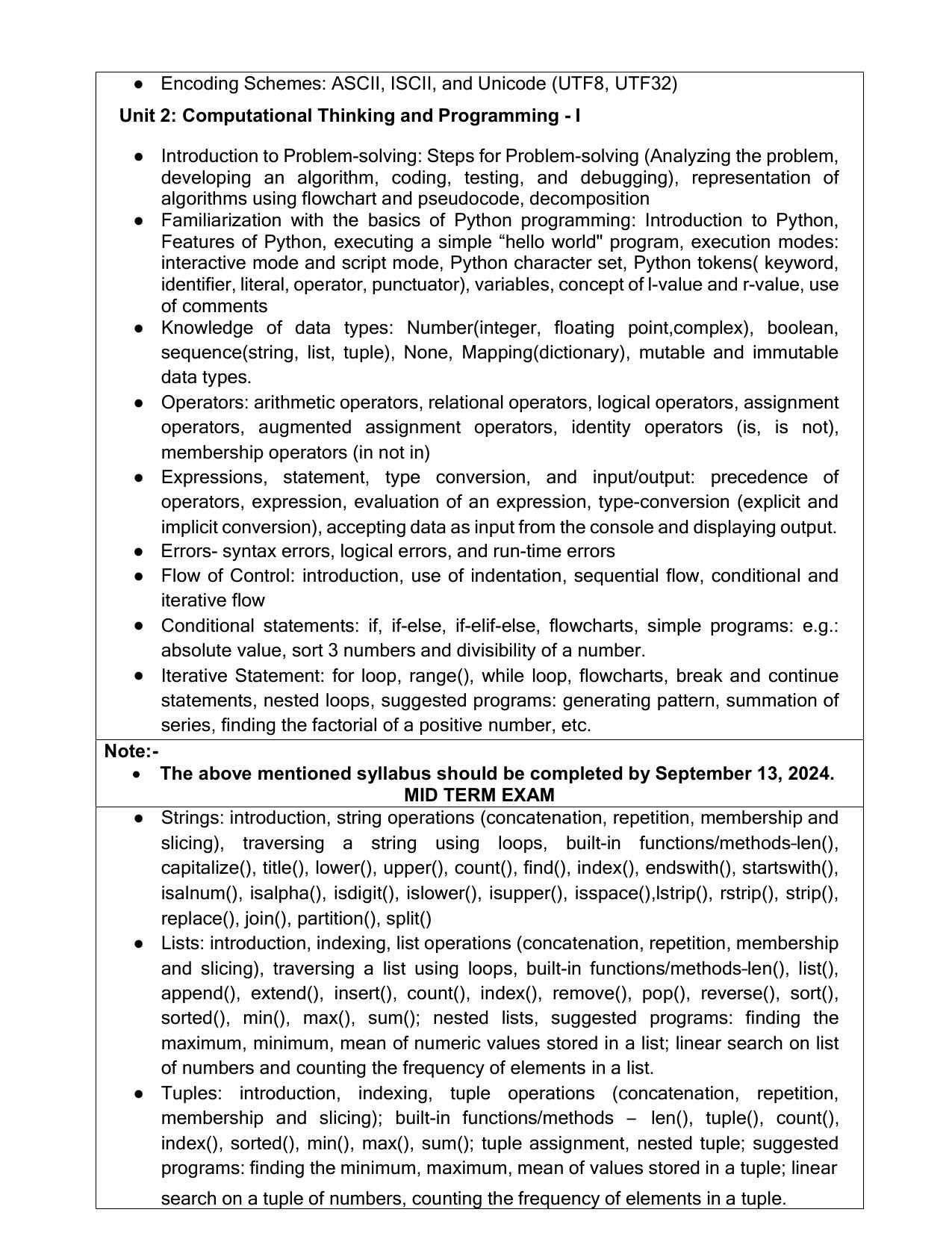 Edudel Class 11 Computer Science (English Medium) Syllabus 2025 - Page 2