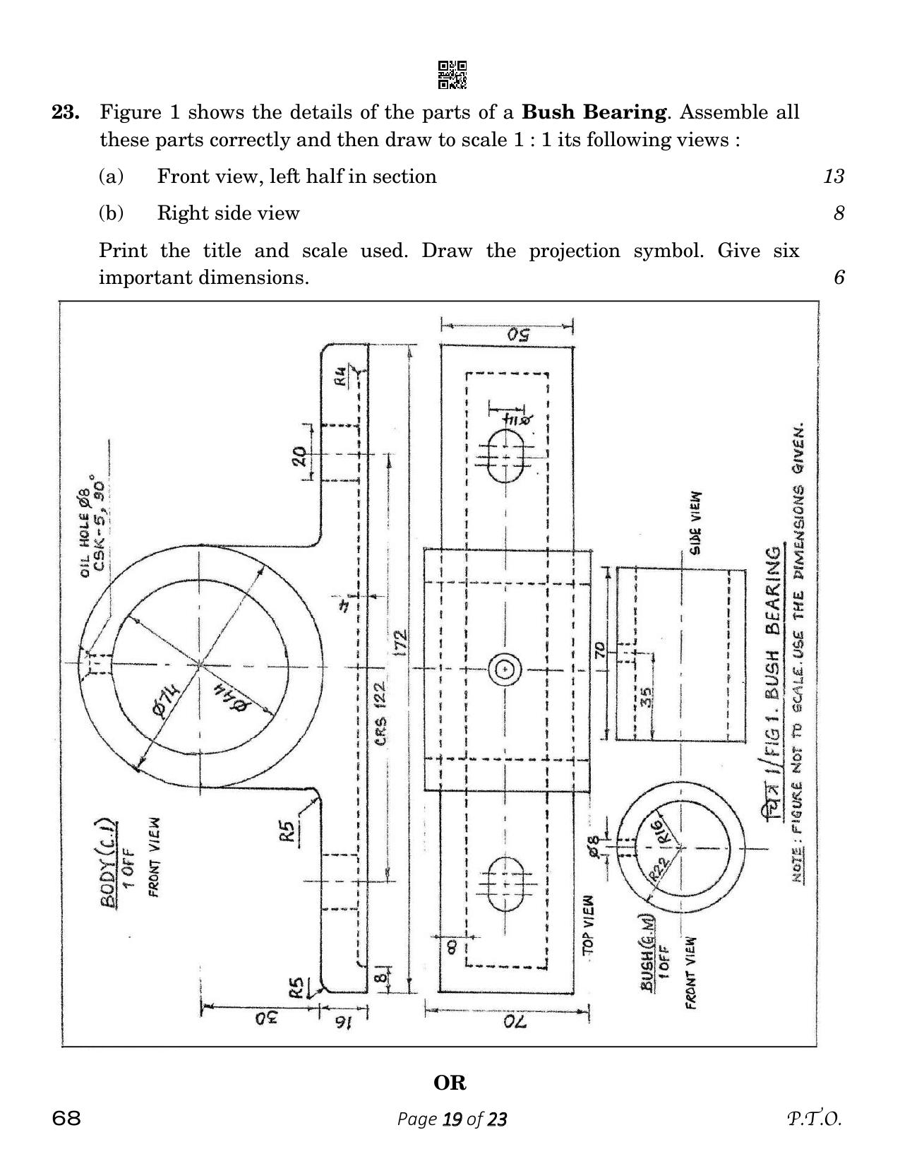 CBSE Class 12 Engineering Graphics (Compartment) 2023 Question Paper - Page 19