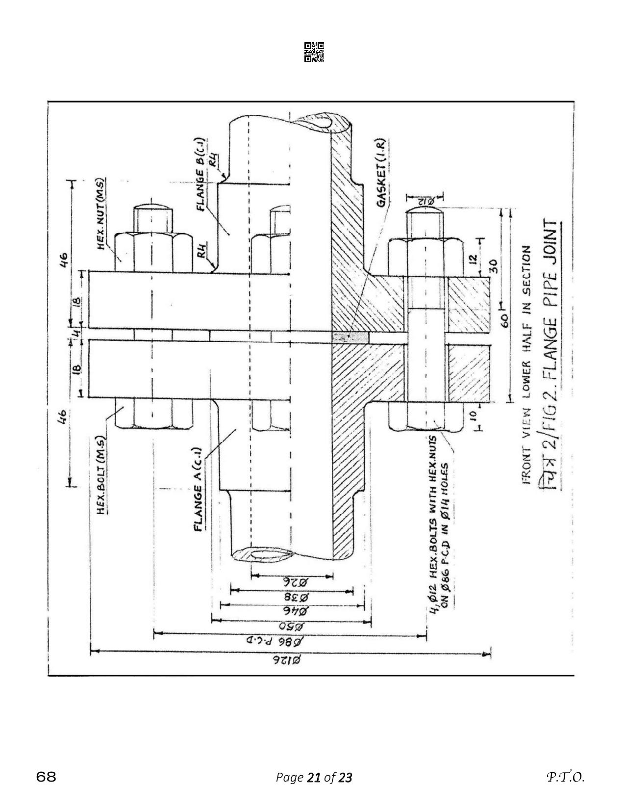 CBSE Class 12 Engineering Graphics (Compartment) 2023 Question Paper - Page 21
