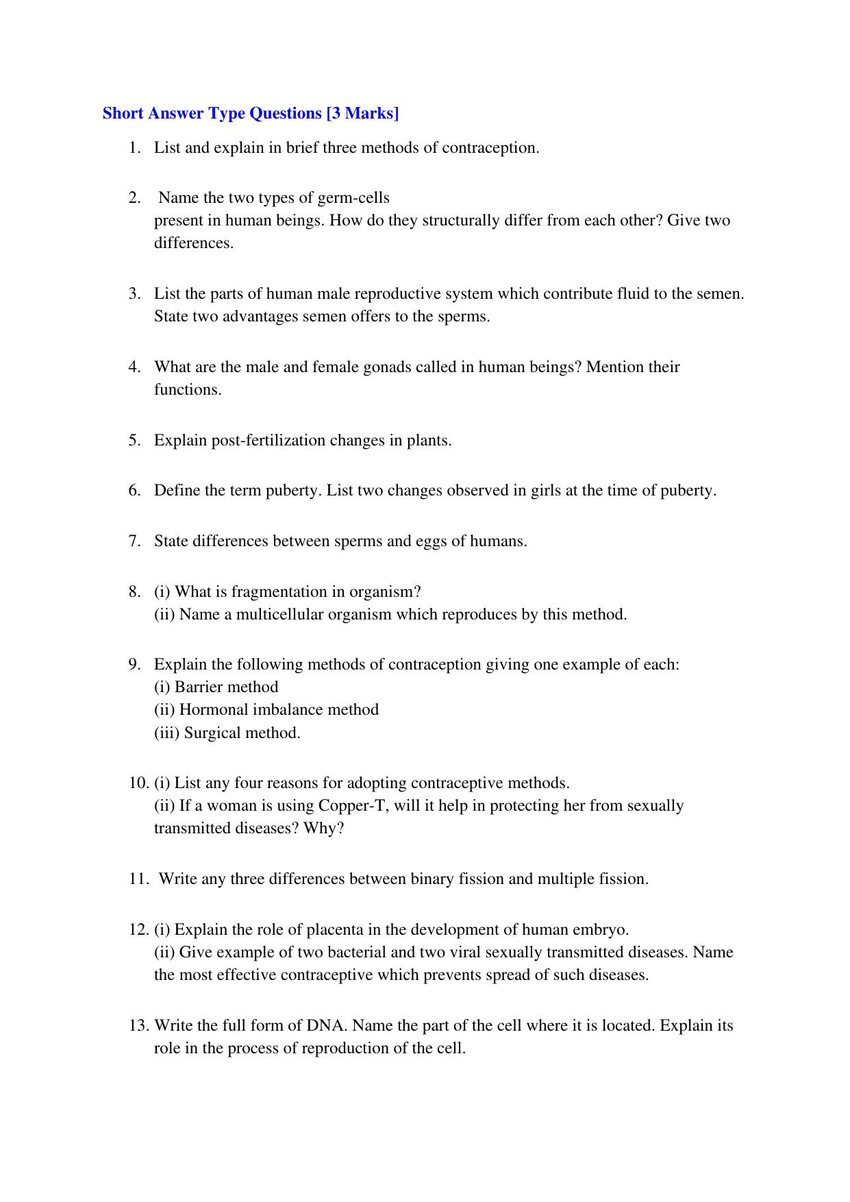 JKBOSE Class 10 HOW DO ORGANISMS REPRODUCE Question Bank - Page 4