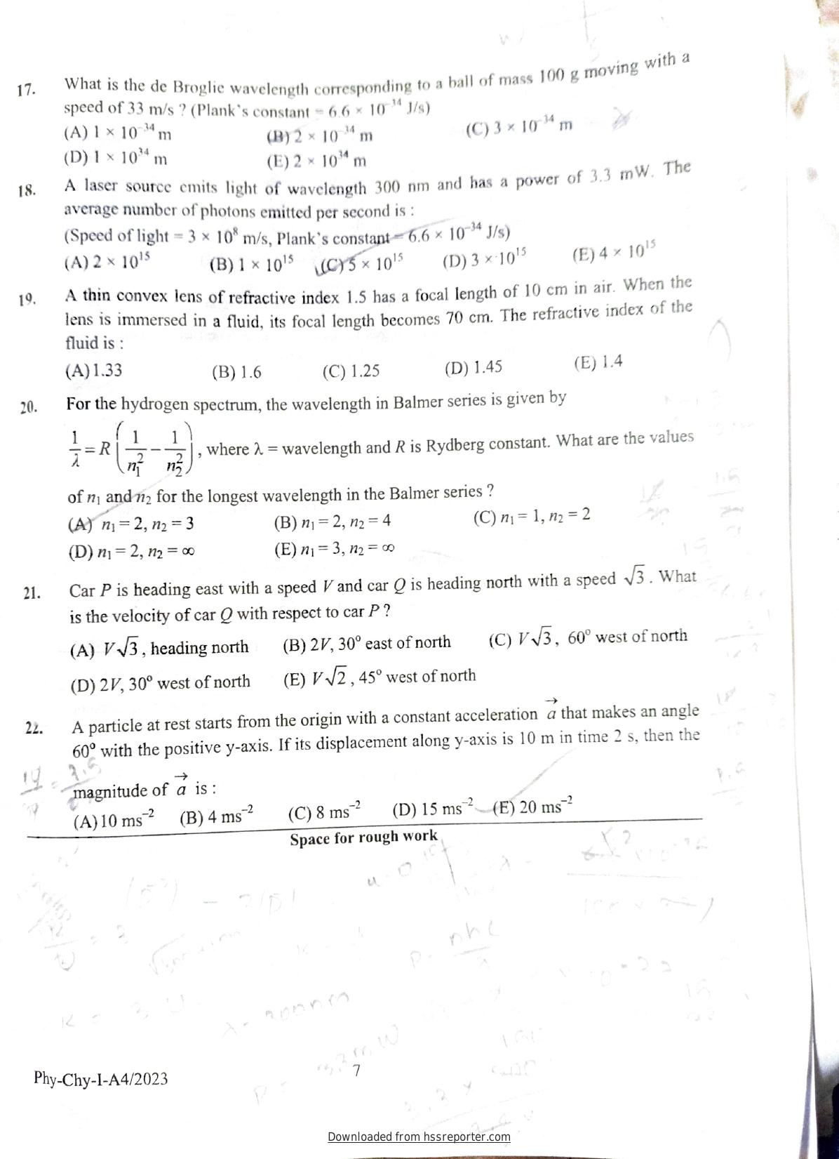 KEAM 2023 Paper 1 Question Paper - Page 5