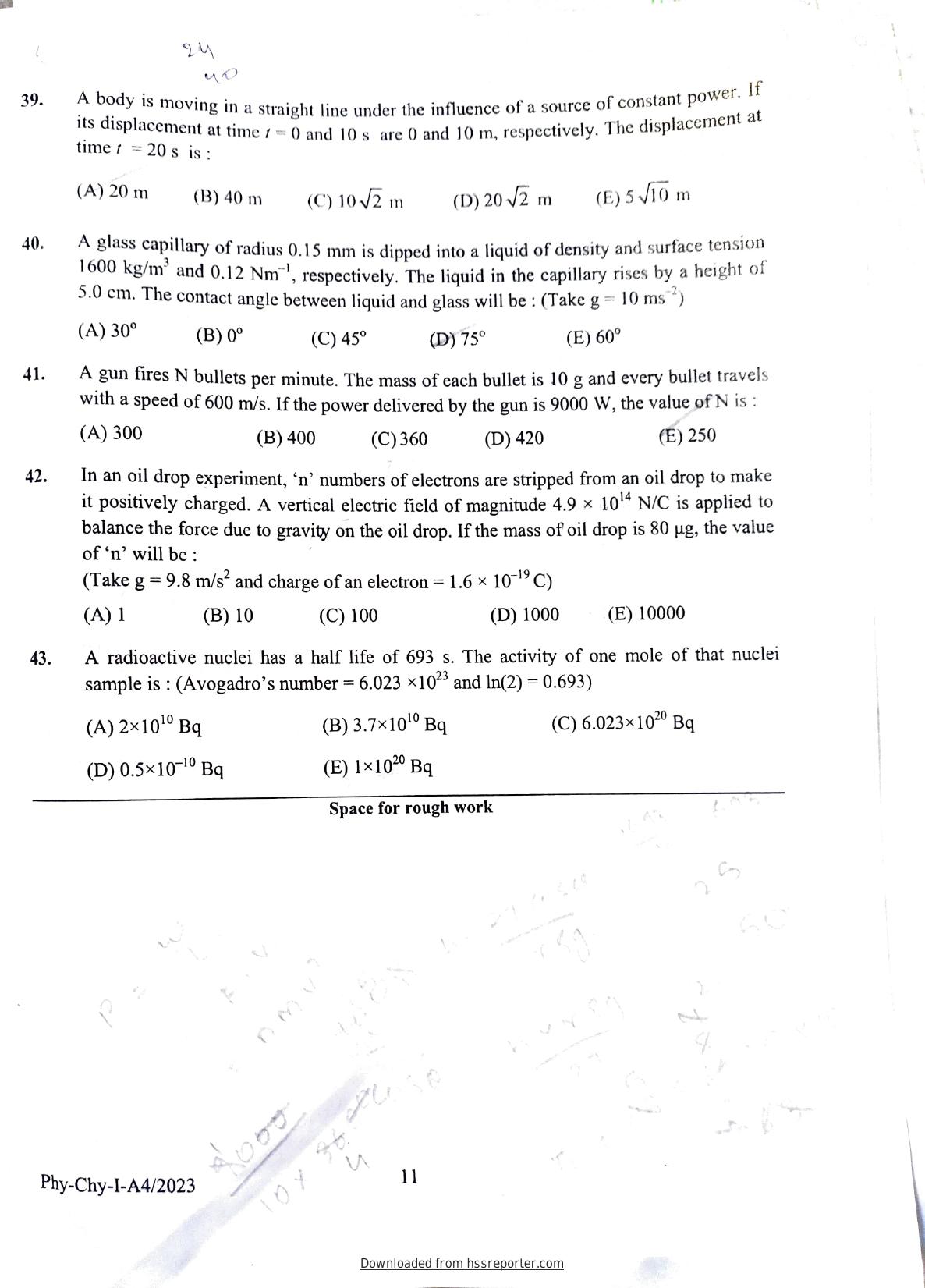 KEAM 2023 Paper 1 Question Paper - Page 9