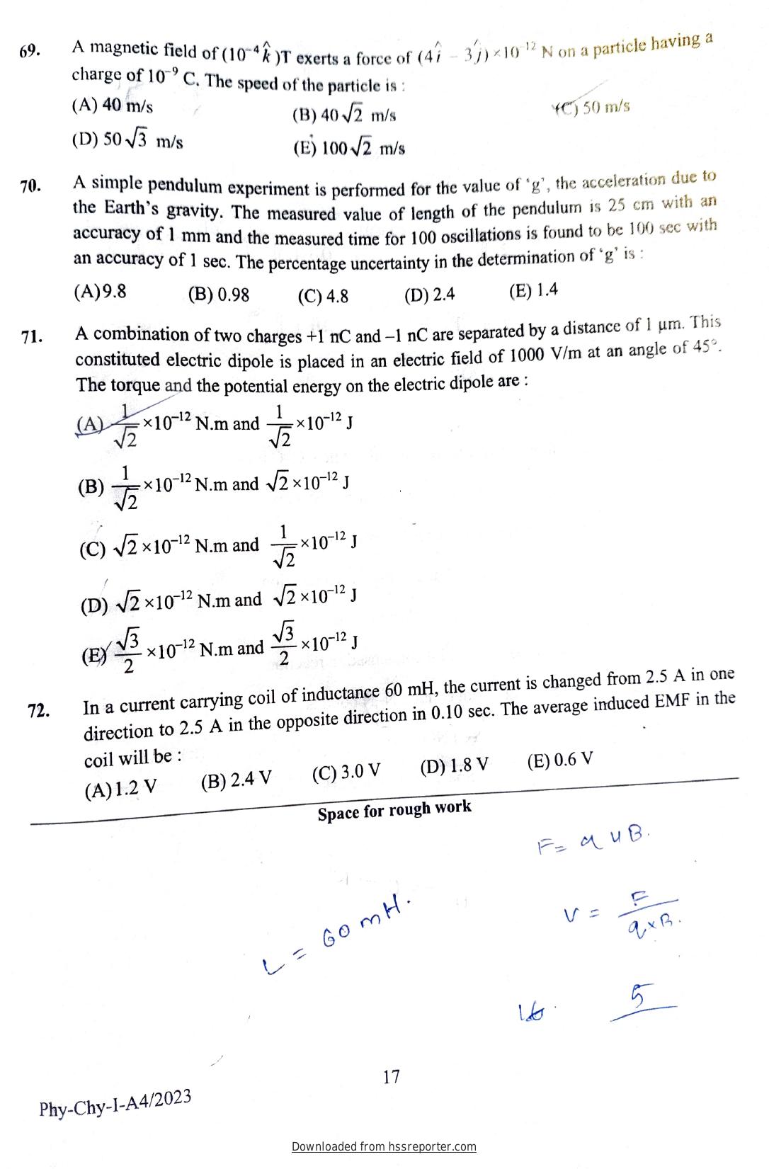 KEAM 2023 Paper 1 Question Paper - Page 15