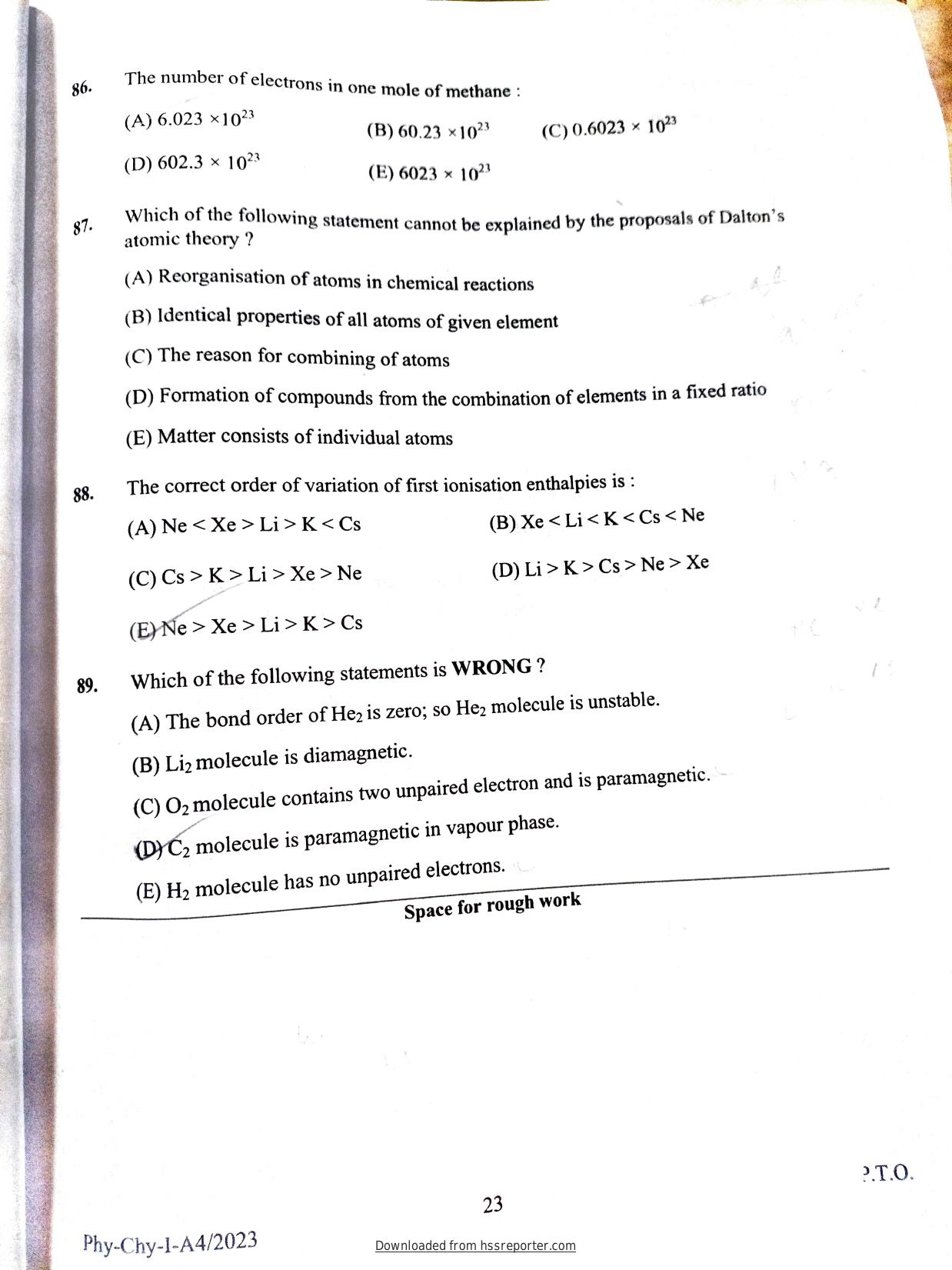 KEAM 2023 Paper 1 Question Paper - Page 21