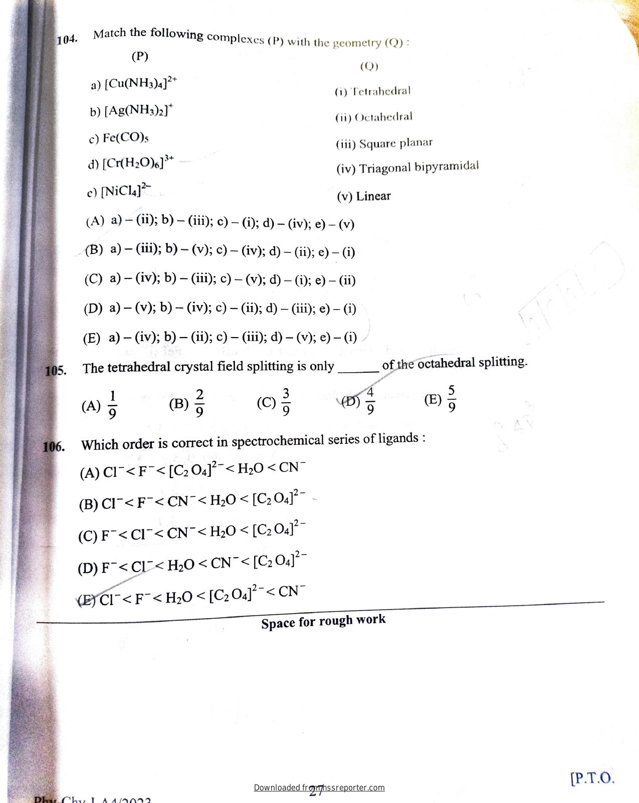 KEAM 2023 Paper 1 Question Paper - Page 25