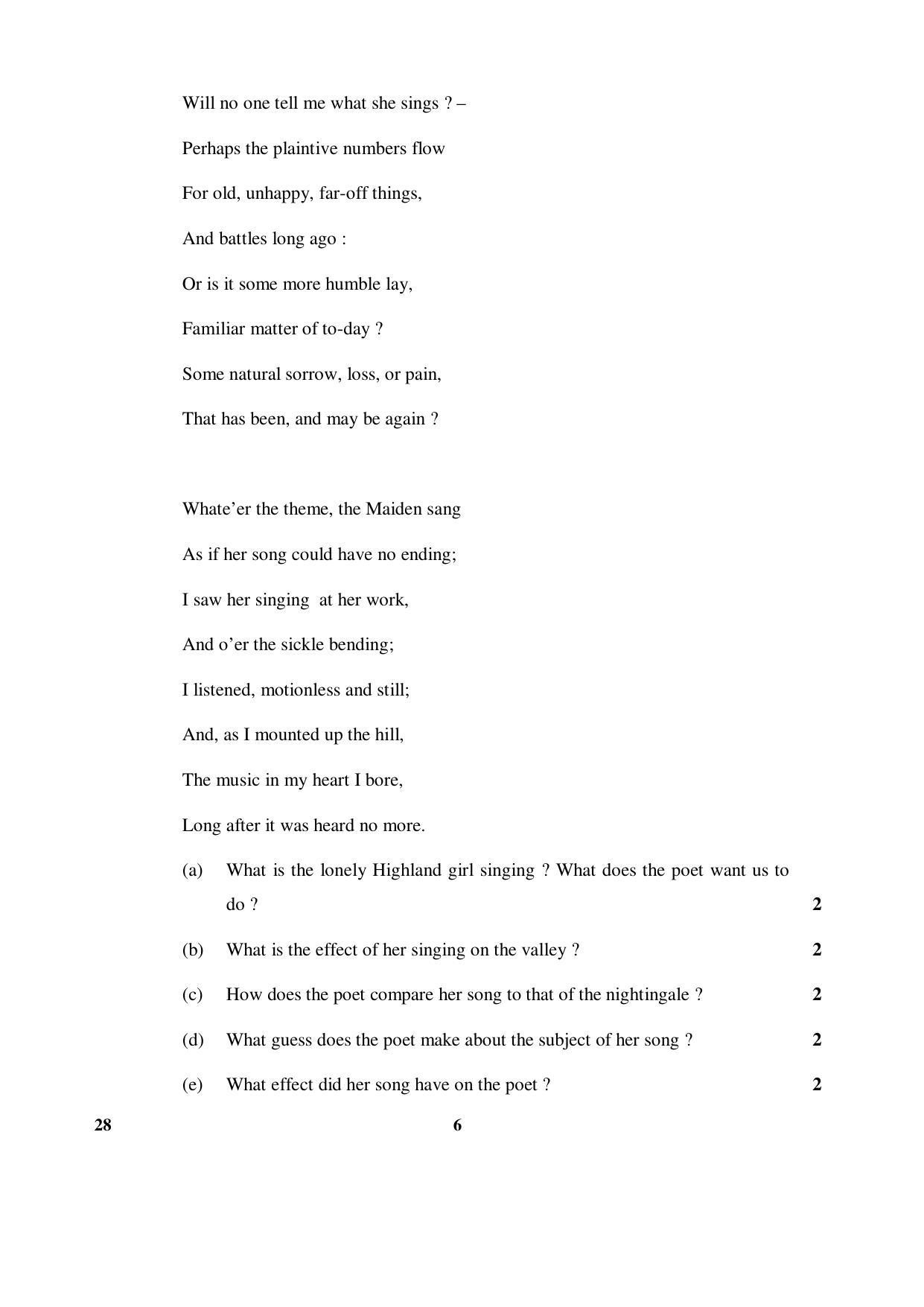CBSE Class 12 28-1 (English Elective) (NCERT) 2016 Question Paper - Page 6