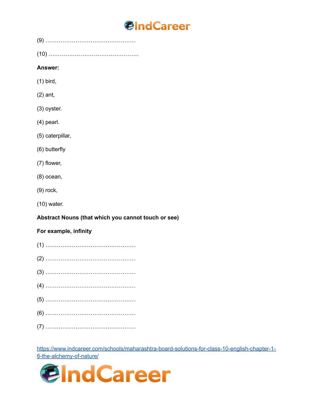 Maharashtra Board Solutions for Class 10- English: Chapter 1.6- The Alchemy of Nature - Page 12