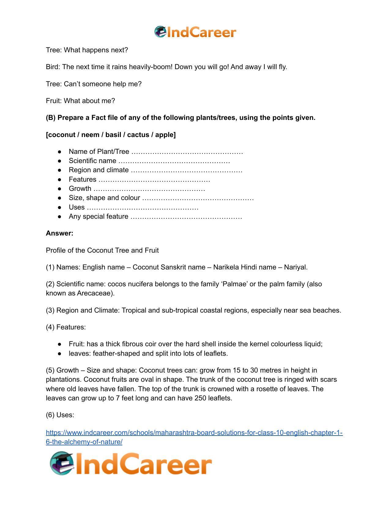 Maharashtra Board Solutions for Class 10- English: Chapter 1.6- The Alchemy of Nature - Page 15