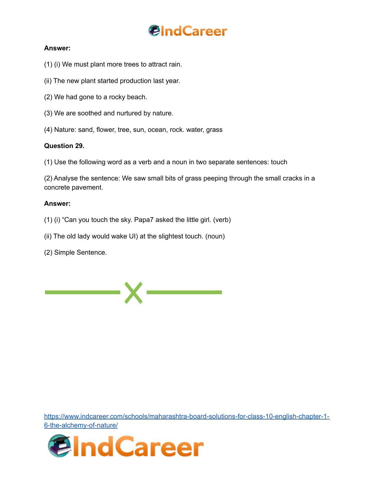 Maharashtra Board Solutions for Class 10- English: Chapter 1.6- The Alchemy of Nature - Page 23