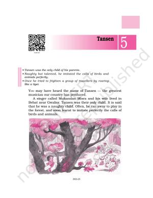 NCERT Book for Class 6 English(A Pact with the Sun) : Chapter 5-Tansen