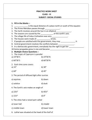 CBSE Worksheets for Class 6 Social Science Assignment 8