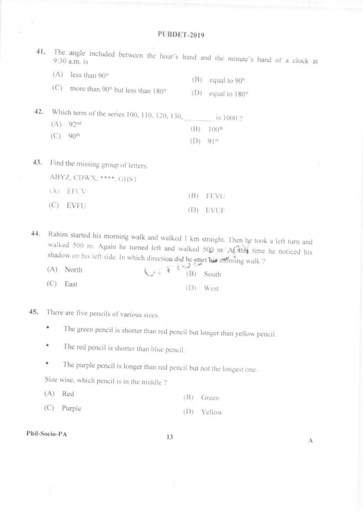 PUBDET 2019 Phil, Socio, Perf Arts Question Papers - Page 12
