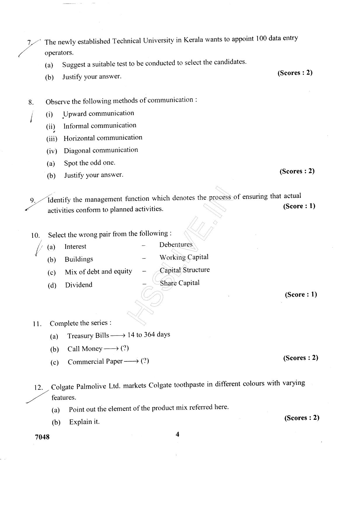 Kerala Plus Two 2015 Business Studies Question Paper - Page 4