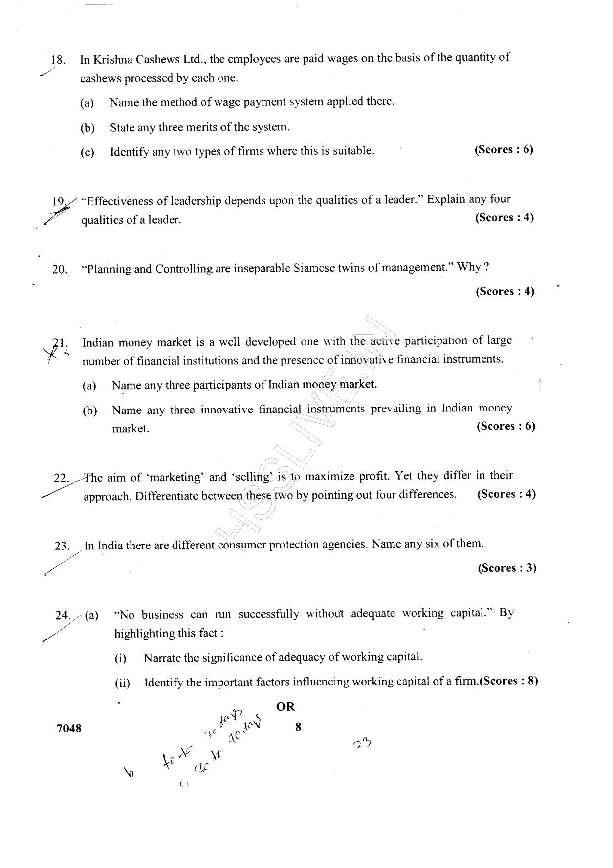 Kerala Plus Two 2015 Business Studies Question Paper - Page 8