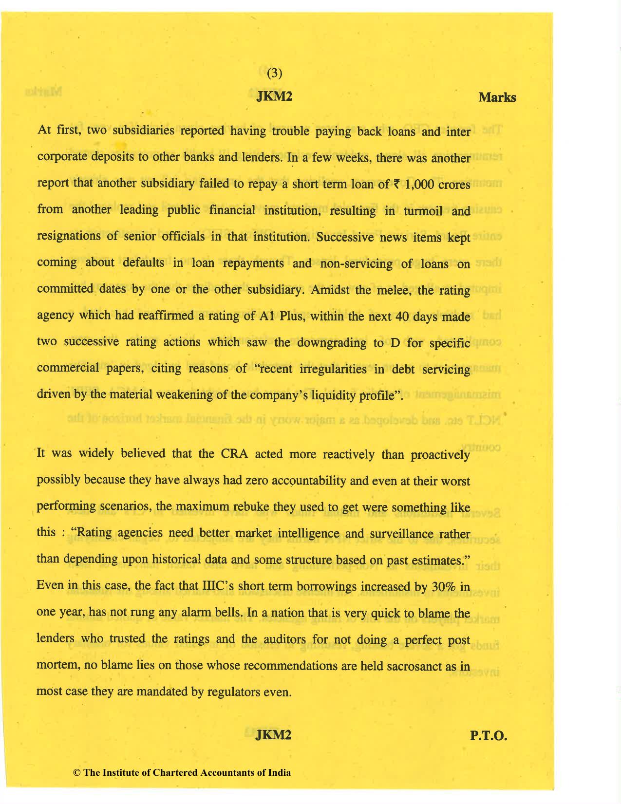 CA Final May 2019 Question Paper - Paper 6B – Financial Services and Capital Markets - Page 3