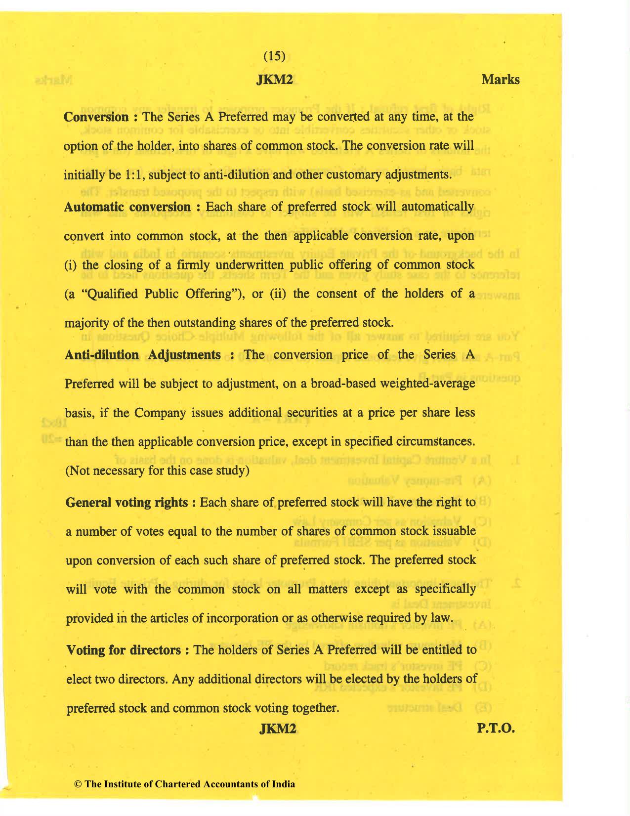 CA Final May 2019 Question Paper - Paper 6B – Financial Services and Capital Markets - Page 15