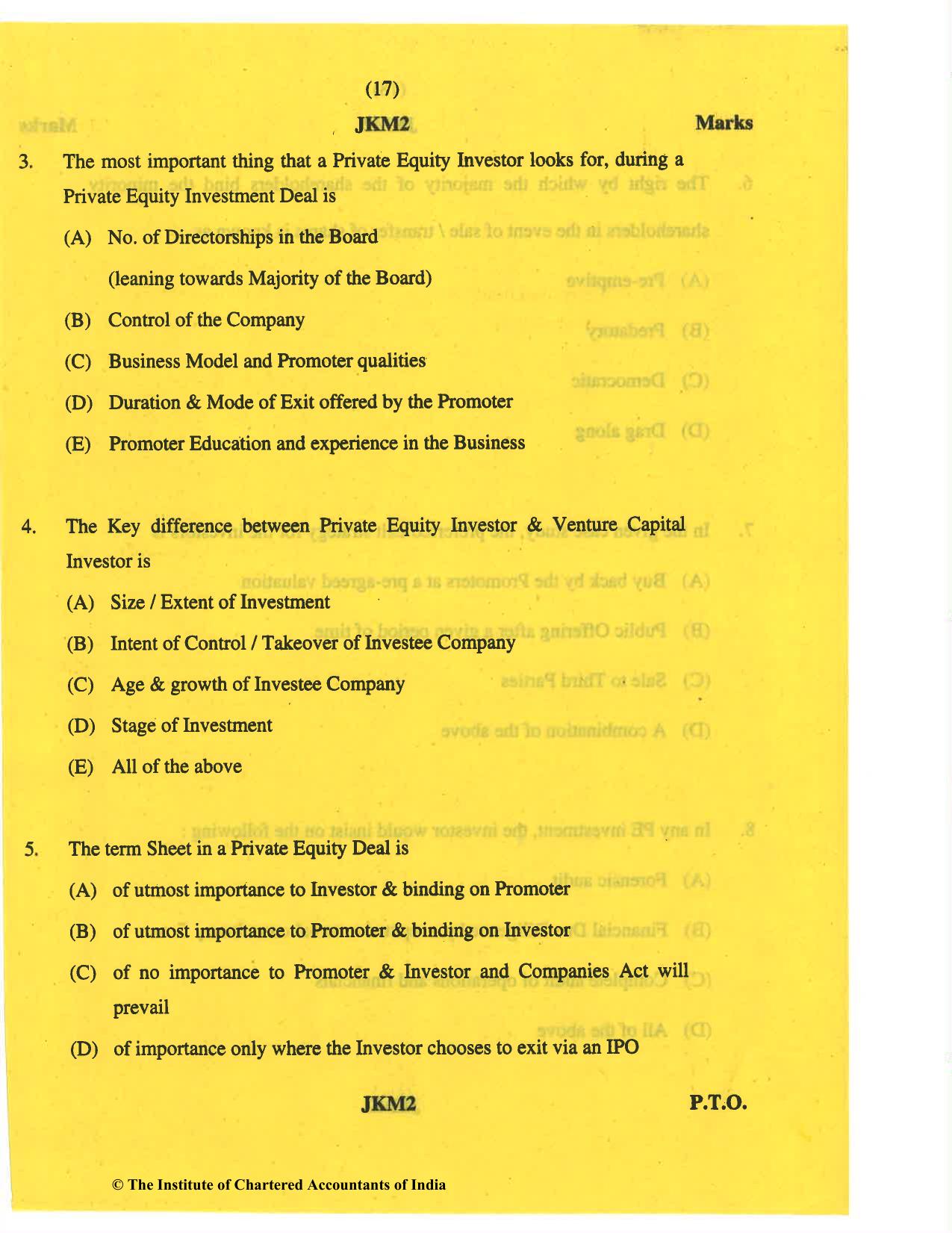 CA Final May 2019 Question Paper - Paper 6B – Financial Services and Capital Markets - Page 17