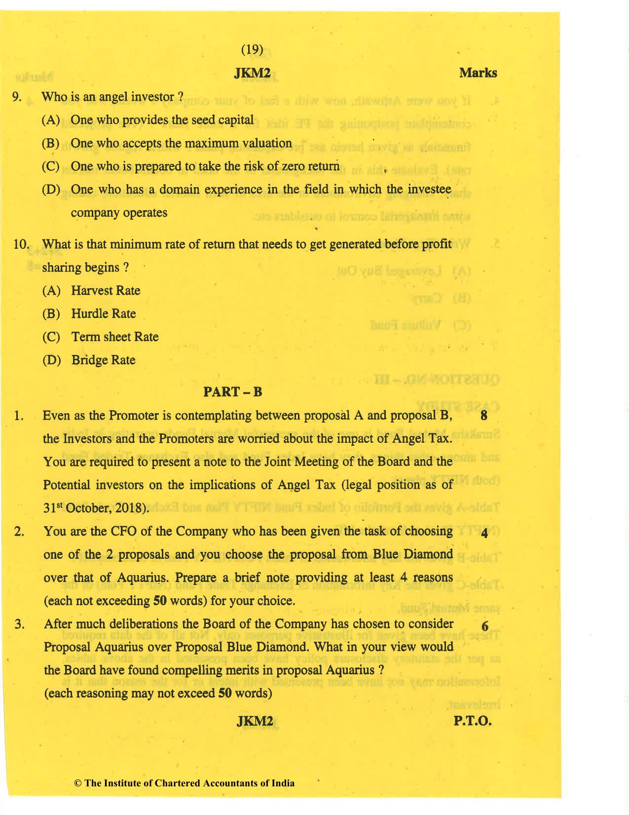 CA Final May 2019 Question Paper - Paper 6B – Financial Services and Capital Markets - Page 19