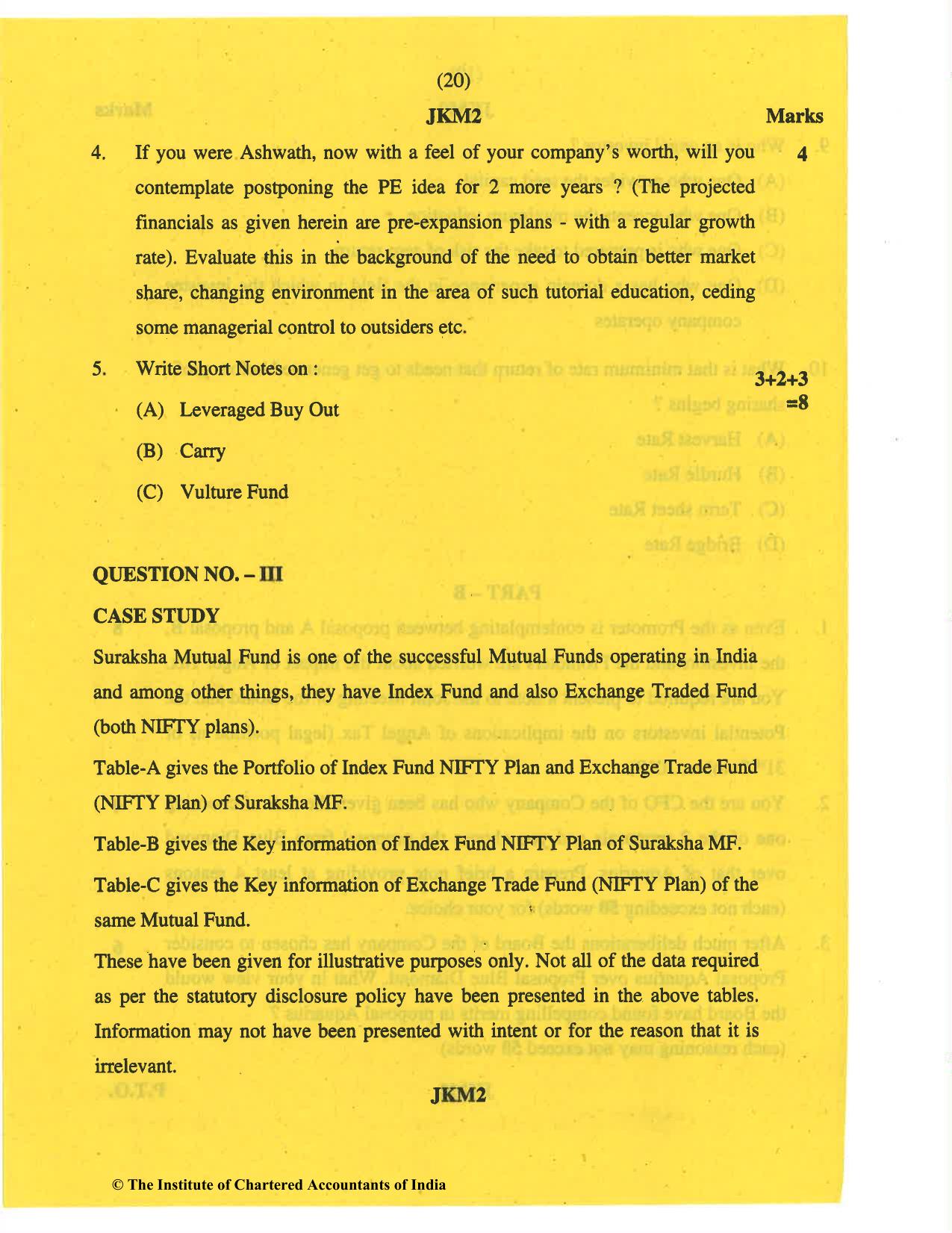 CA Final May 2019 Question Paper - Paper 6B – Financial Services and Capital Markets - Page 20