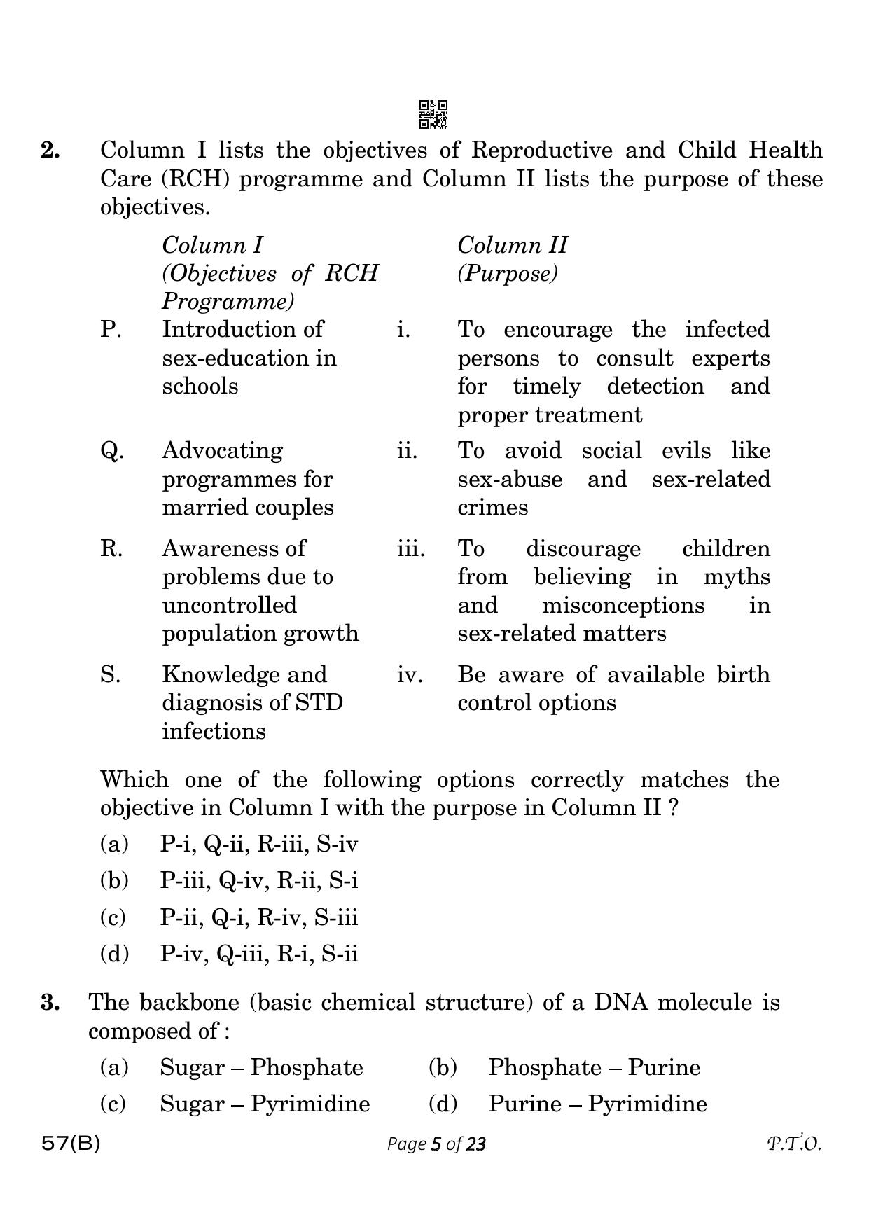 CBSE Class 12 57-B-5 Biology for VI Candidates 2023 Question Paper - Page 5
