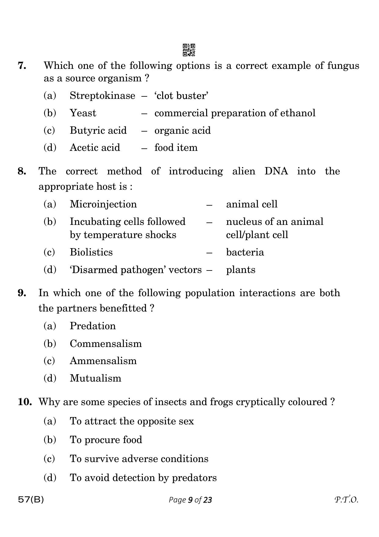 CBSE Class 12 57-B-5 Biology for VI Candidates 2023 Question Paper - Page 9