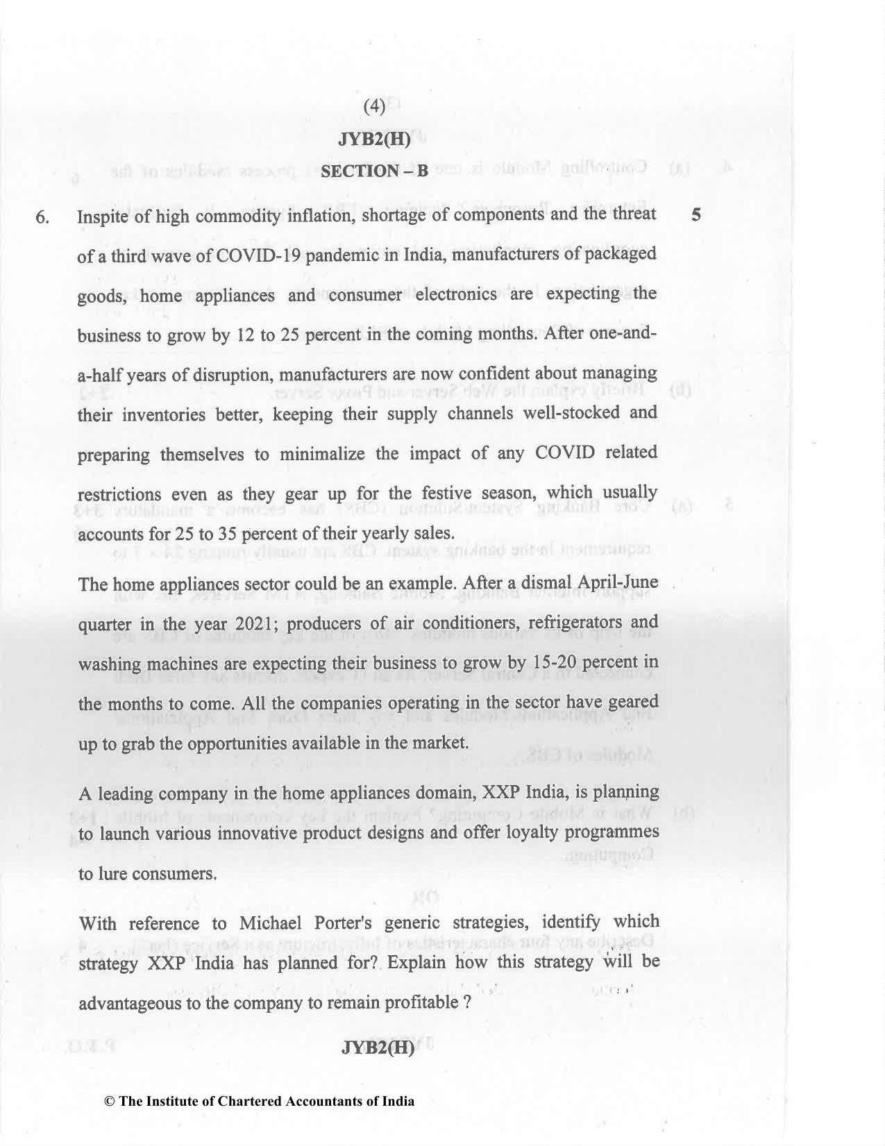 CA Inter Dec 2021 Question Paper - Paper 7 – Enterprise Information Systems & Strategic Management - Page 4