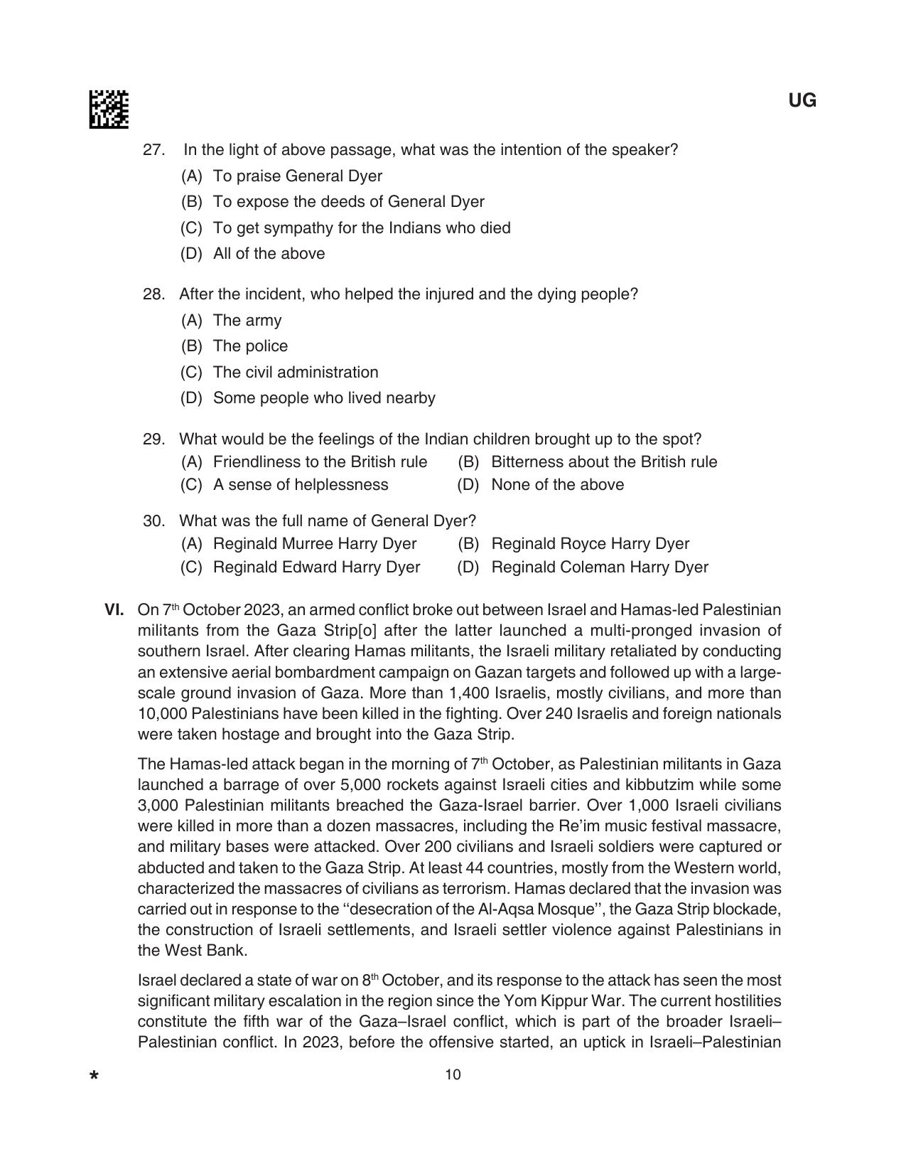 CLAT 2024 UG SET A Question Paper - Page 10