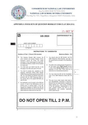 CLAT 2024 UG SET A Question Paper