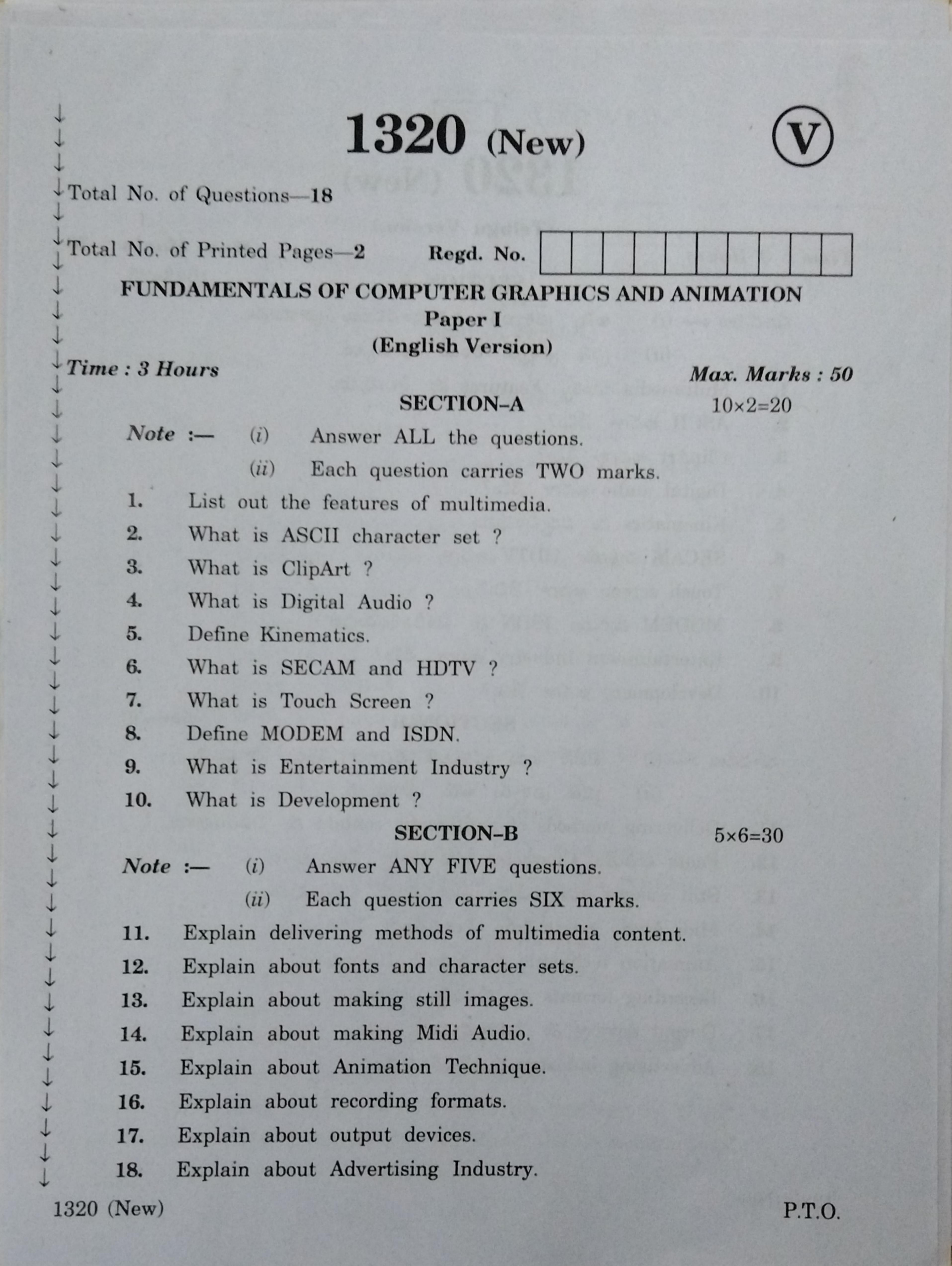 Ap inter 1st year fundamentals of computer graphics and animation i
