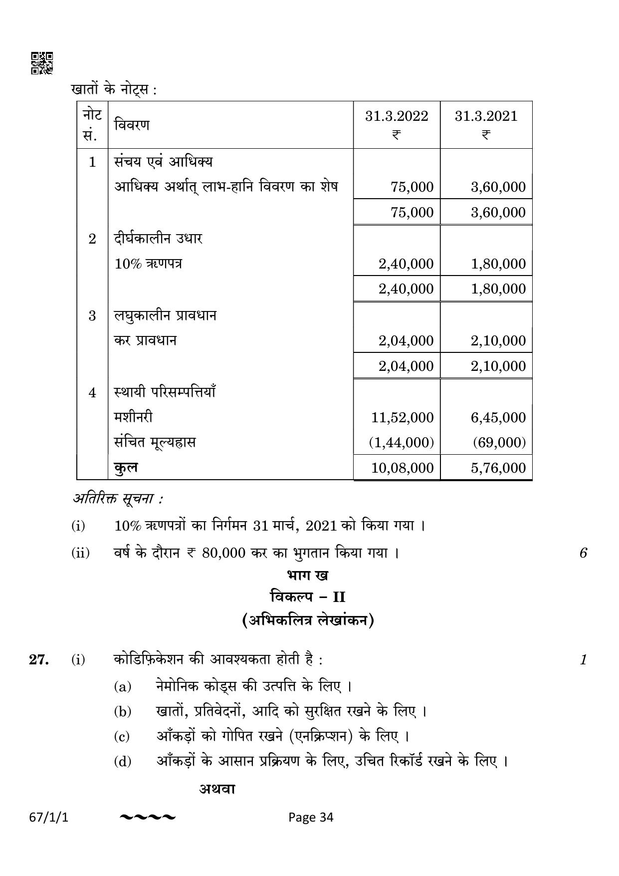 CBSE Class 12 67-1-1 Accountancy 2023 Question Paper - Page 34