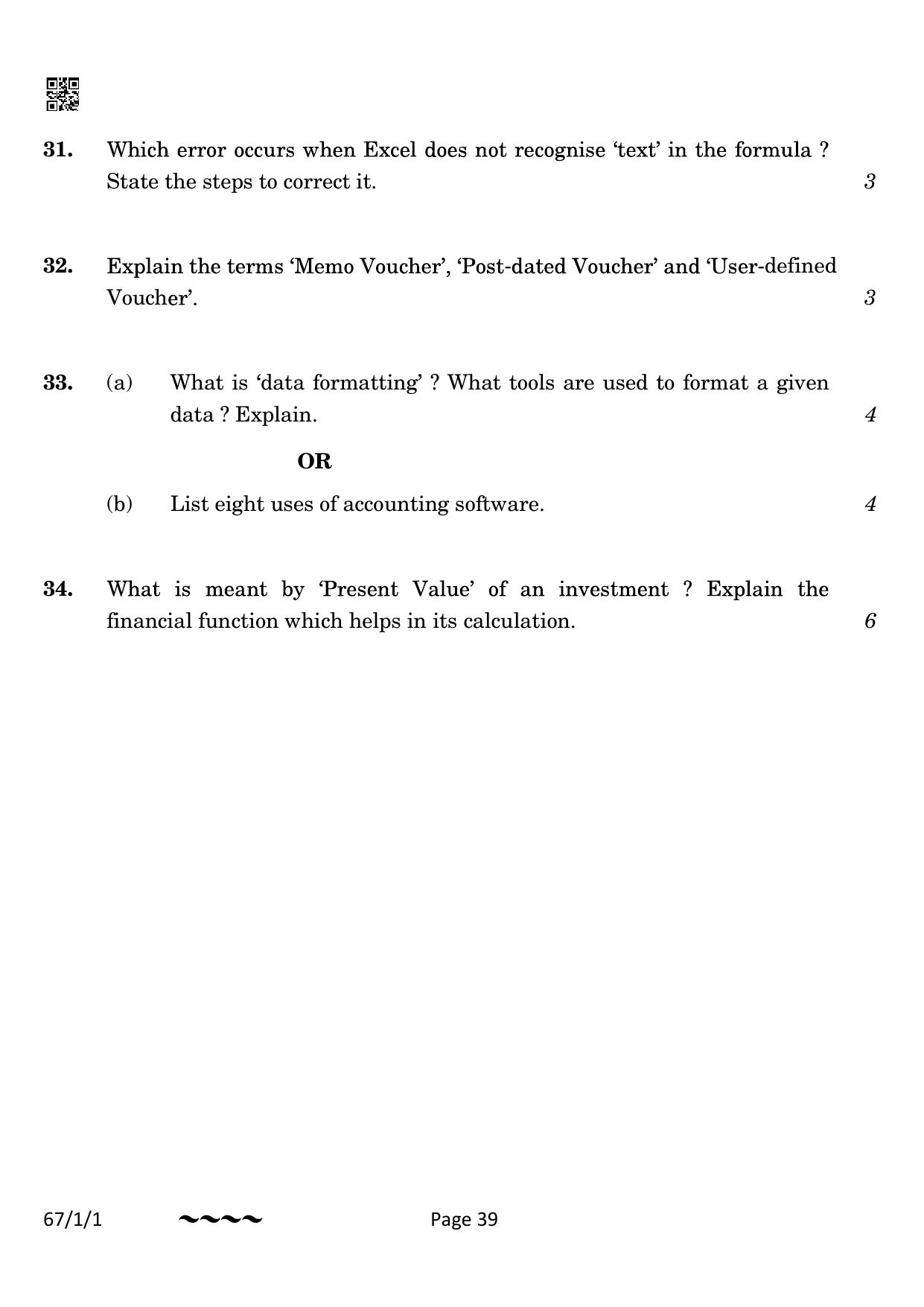 CBSE Class 12 67-1-1 Accountancy 2023 Question Paper - Page 39