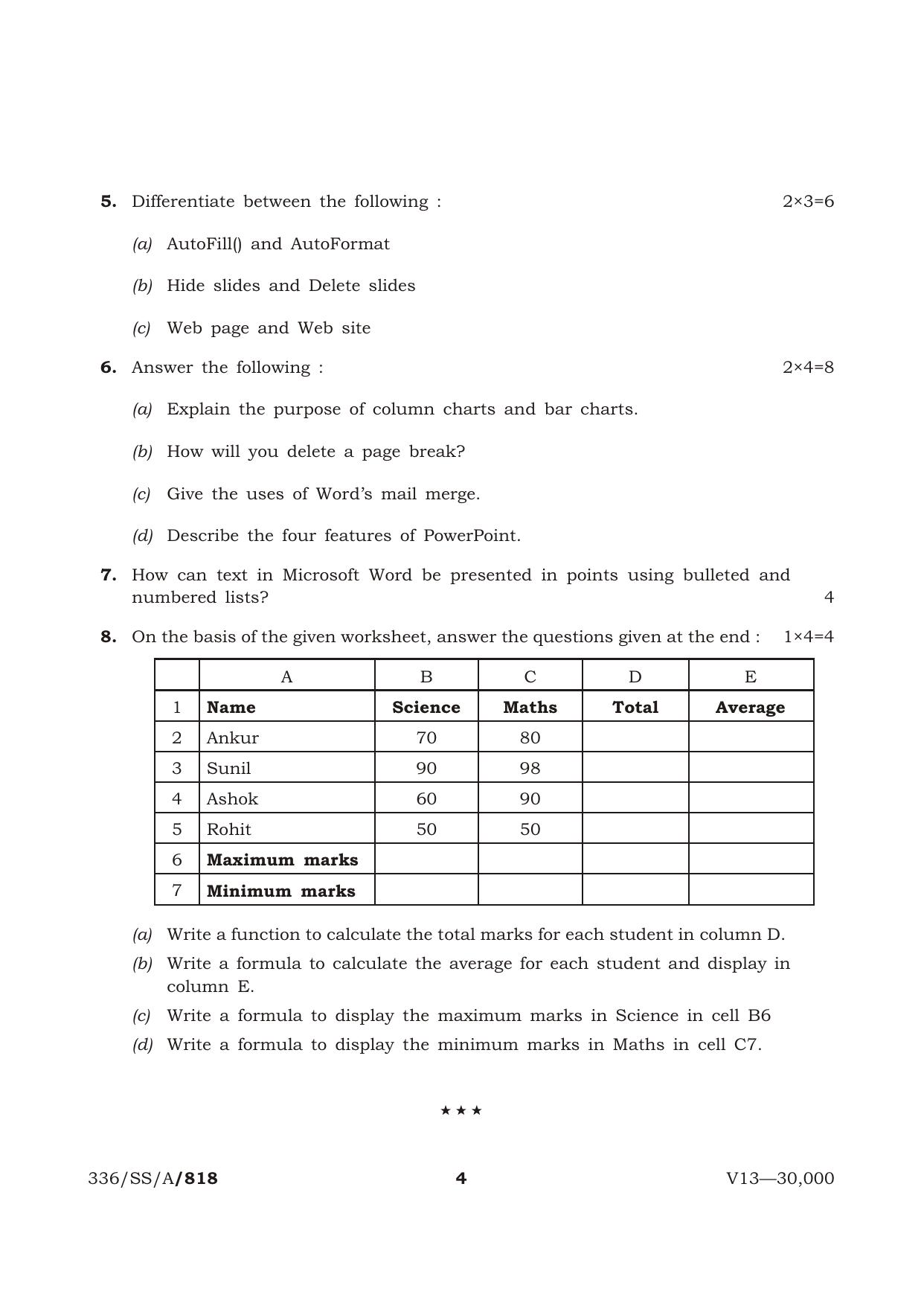 NIOS April 2013 Class 12 Data Entry Operation Question Paper - Page 3