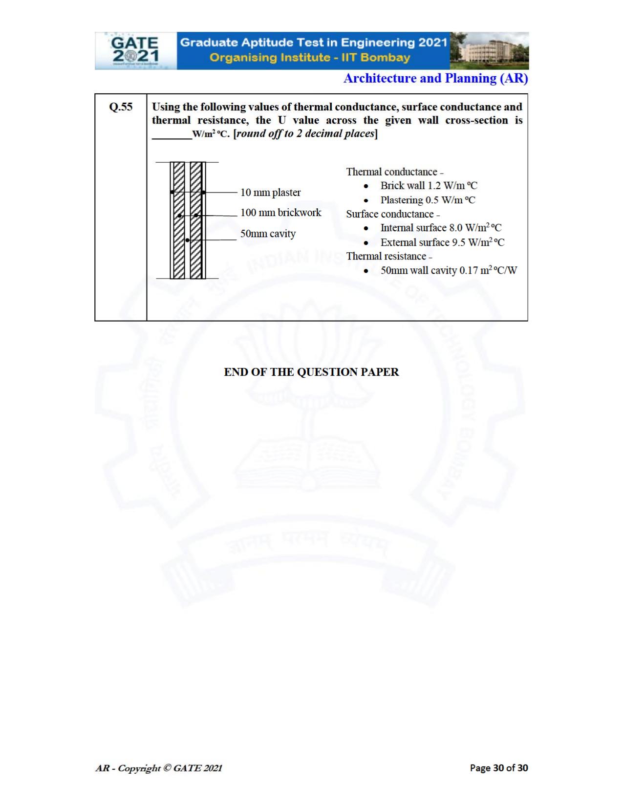 GATE 2021 Architecture and Planning (AR) Question Paper - Page 30