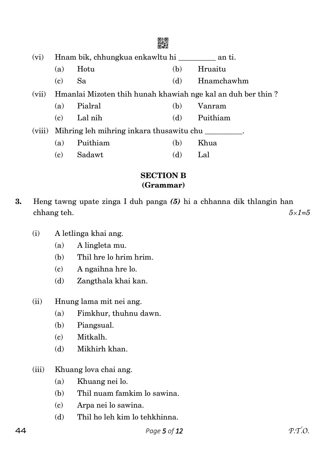 CBSE Class 10 44_ Mizo 2023 Question Paper - Page 5