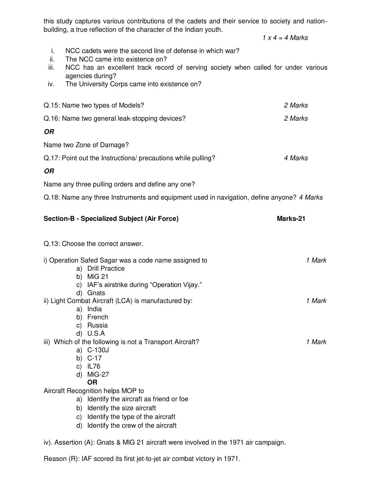 CBSE Class 12 NCC Sample Paper 2023 - Page 8