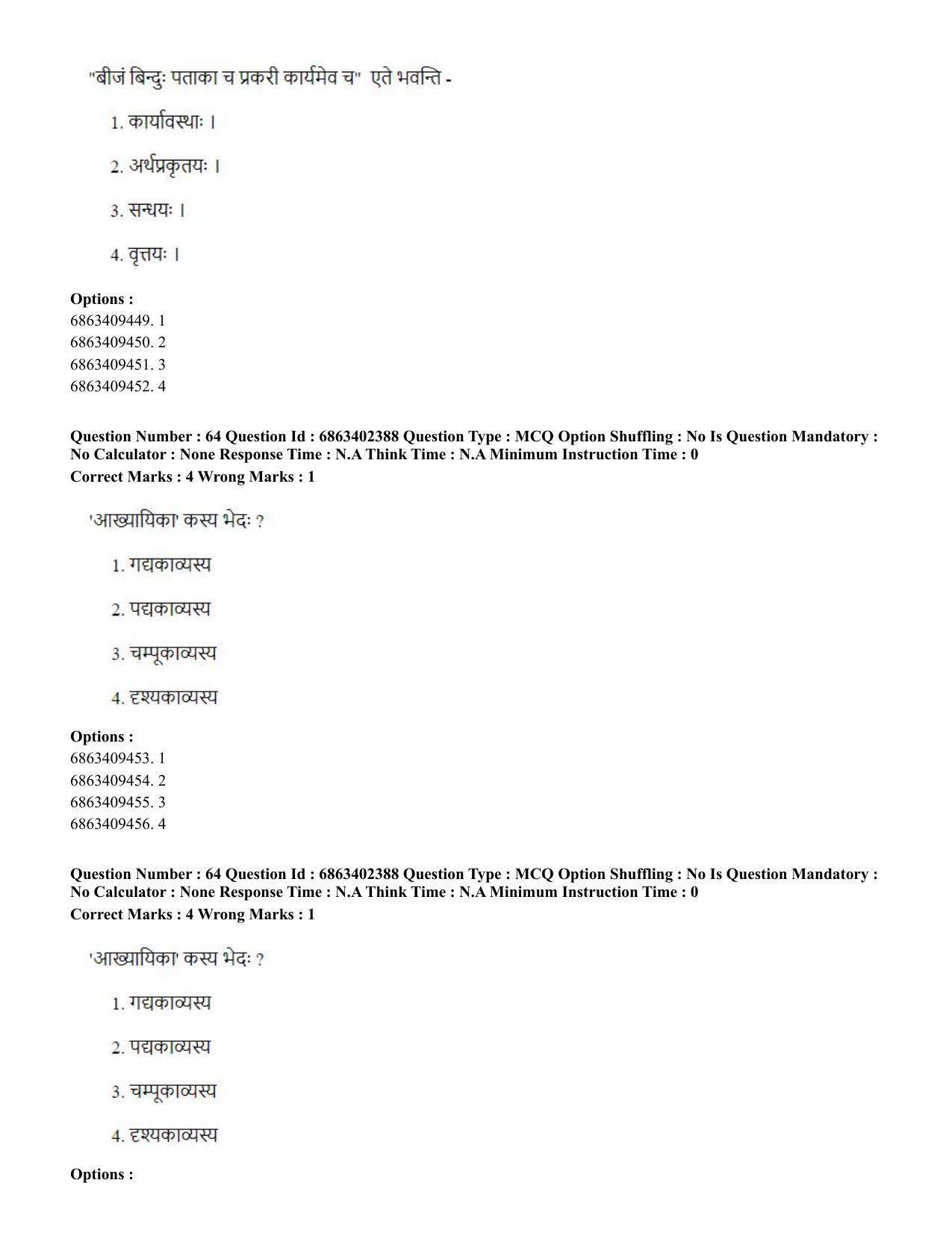 CUET PG 2023: ACQP19 – Sahitya (Alankara and Kavya varga) (Hindi) - Shift 2 (5-06-2023) Question Paper - Page 91