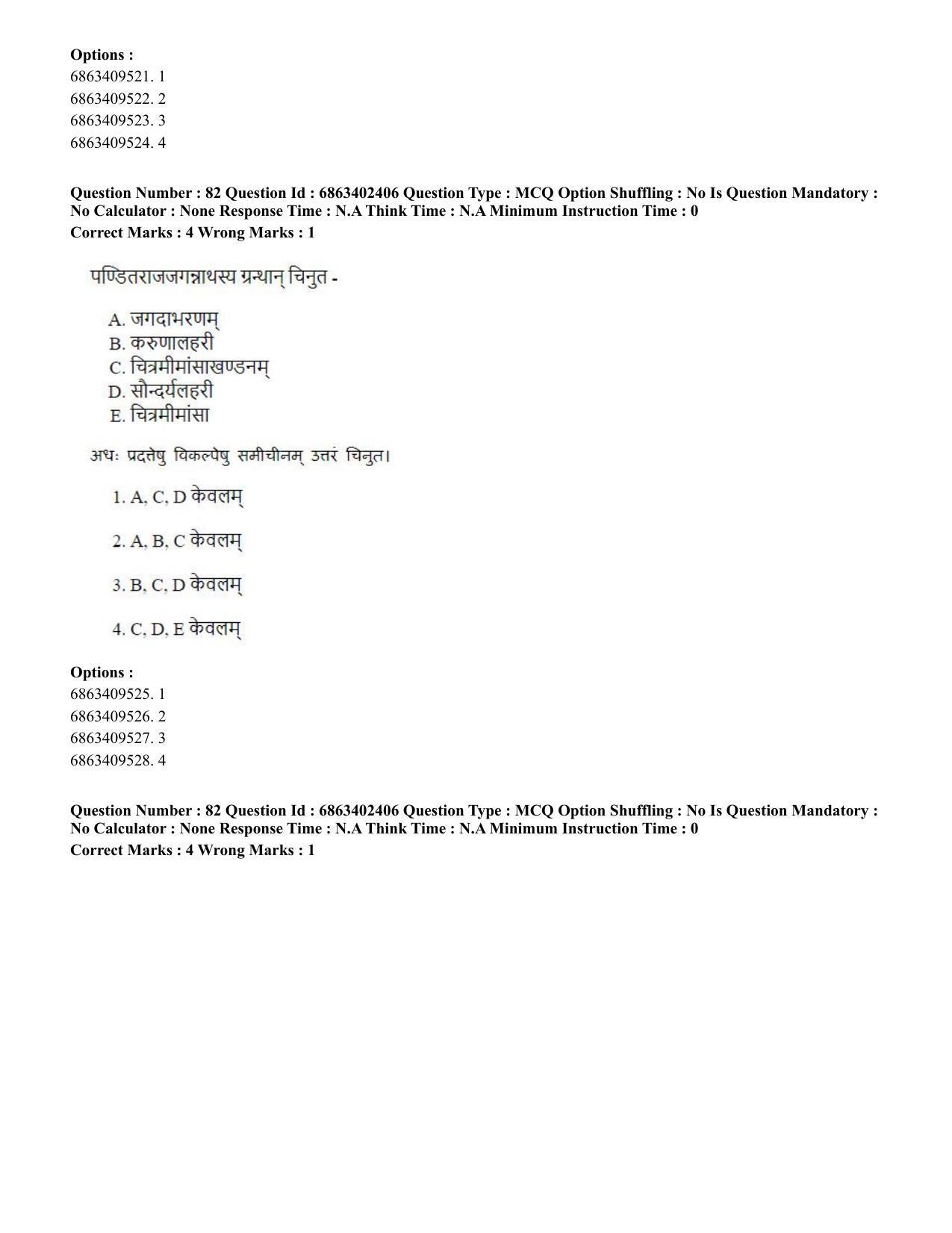 CUET PG 2023: ACQP19 – Sahitya (Alankara and Kavya varga) (Hindi) - Shift 2 (5-06-2023) Question Paper - Page 117