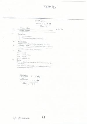 CGBSE Class 10th Syllabus 2021-2022 - Kannad