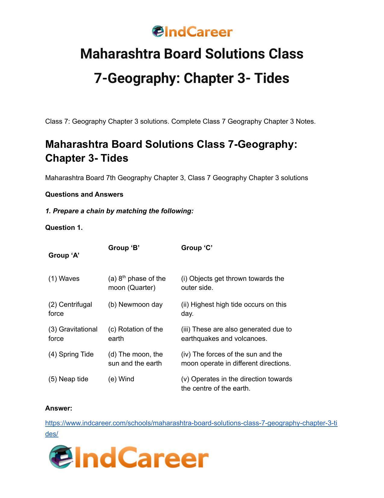 Maharashtra Board Solutions Class 7-Geography: Chapter 3- Tides - Page 2