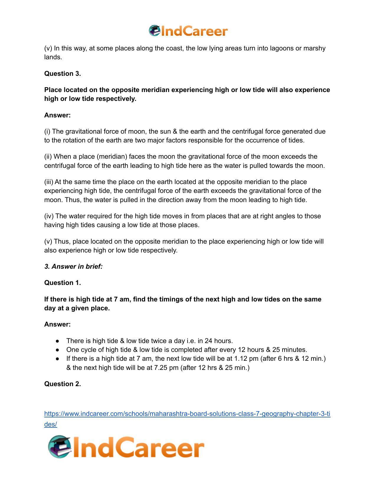 Maharashtra Board Solutions Class 7-Geography: Chapter 3- Tides - Page 4